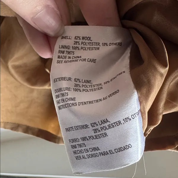 Michael Kors Camel Double-Breasted Pea Coat Size 4 - Image 6