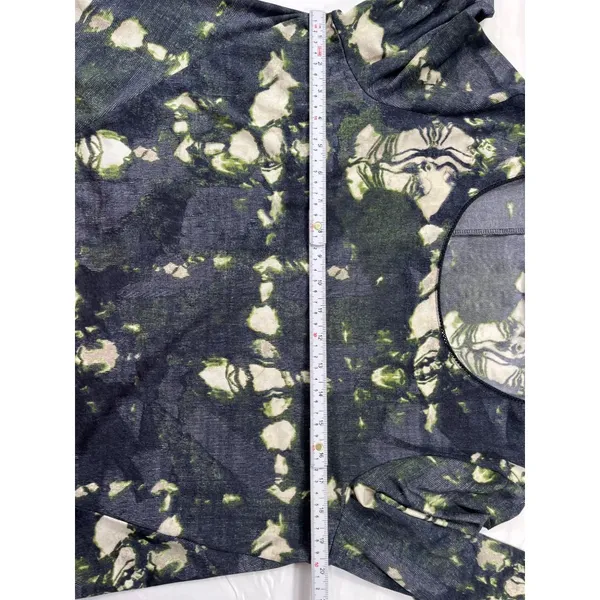 SimplyVera Vera Wang Womens Tie Dye Asymmetric Hem Long Sleeve Shirt Size L SKU - Image 4