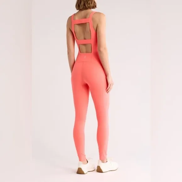 FP Movement Jumpsuit Spandex Never Better Strappy Back Neon Coral NWT sz XS pink - Image 2