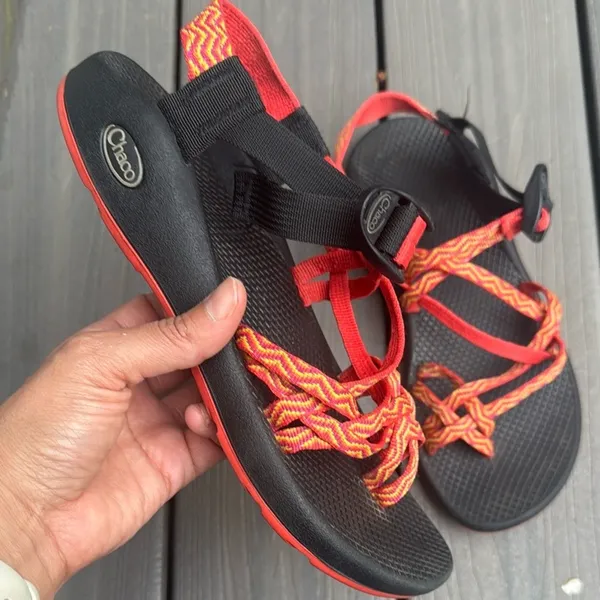 Chacos Pink and Orange Sandals with Adjustable Straps - Image 2