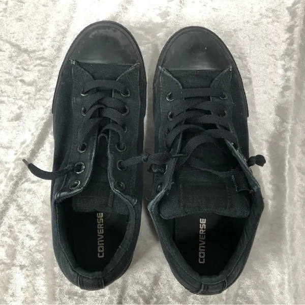Converse shoes black chuck taylor all star sneakers size 8 unisex junior - Image 3