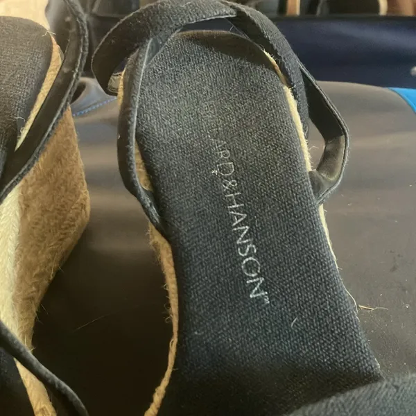 Black Espadrille Wedge Sandals by Hillard and Hanson 6 1/2 - Image 2