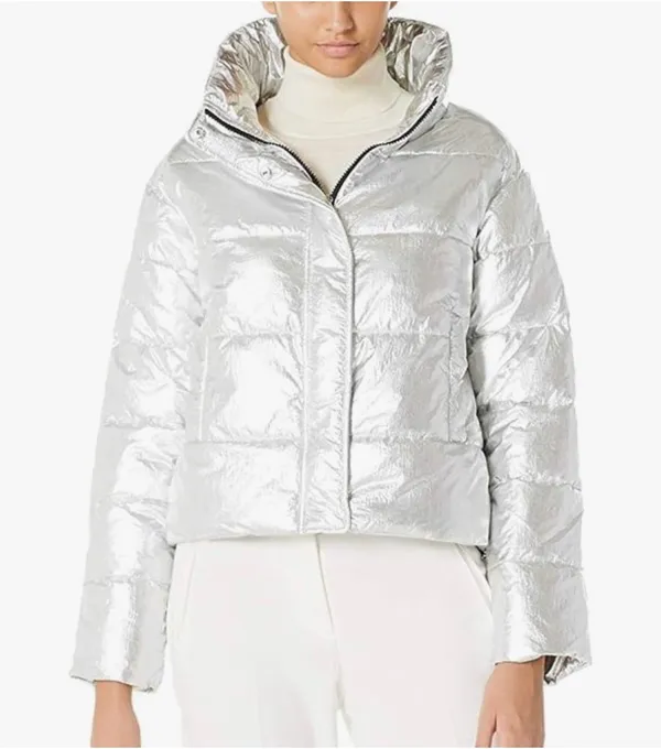 Silver Puffer Jacket Royal Matrix Size L - Image 4