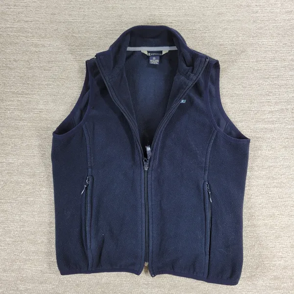 American Eagle Performance Fleece Vest Medium Navy Blue Rear Full Zip Pocket - Image 5