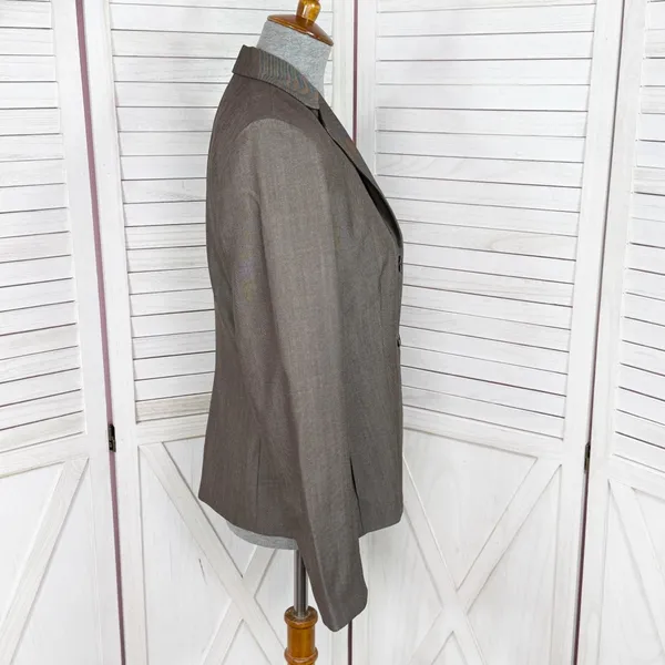 Ann Taylor Wool Blend‎ Blazer Jacket Taupe Brown Size 6 - Image 3