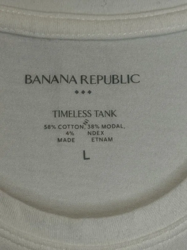 Banana Republic Timeless Sleeveless Tank White Sz L Super Soft - Image 2