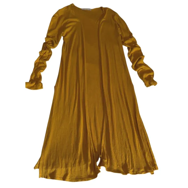 Active USA Mustard Yellow Ribbed Knit Duster Cardigan J10202 Mens Medium - Image 8