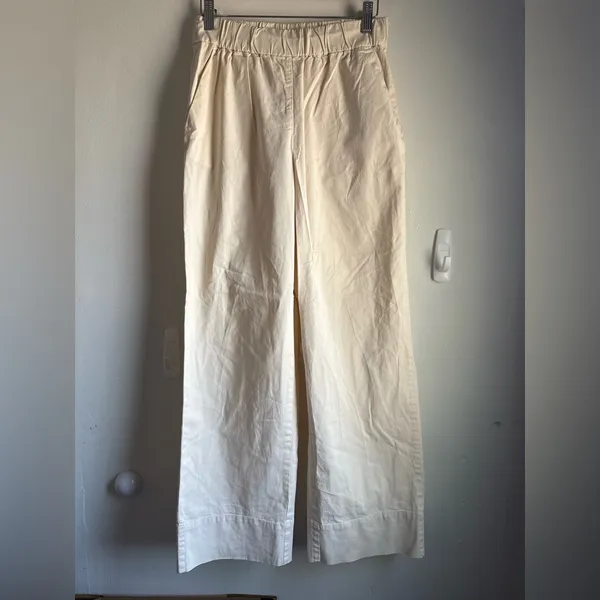 Everlane The Easy Pant Cotton Ivory Size Small - Image 3