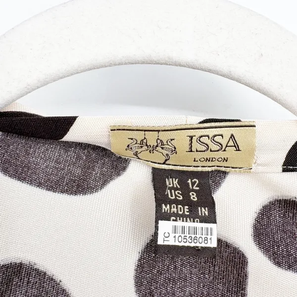 Issa London Womens 100% Silk Mixed Polka Dot Animal Print Wrap Front Dress 8 - Image 5