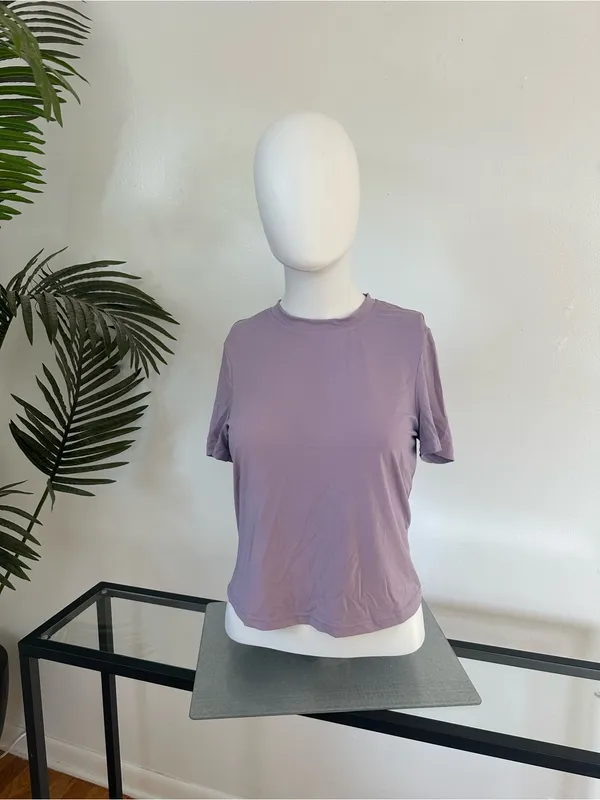 SHEIN Dusty Lavender Short Sleeve Crewneck Tee - Image 2