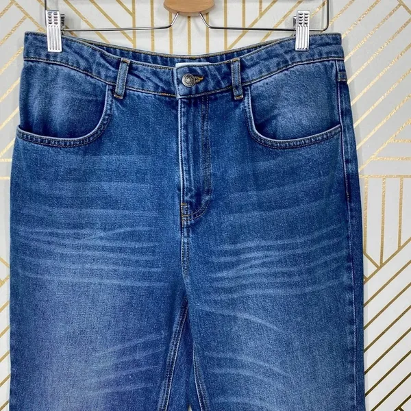 ALC A.L.C. Malone Jeans Pant Cropped High Waist Denim Medium Wash Blue Size 10‎ - Image 4