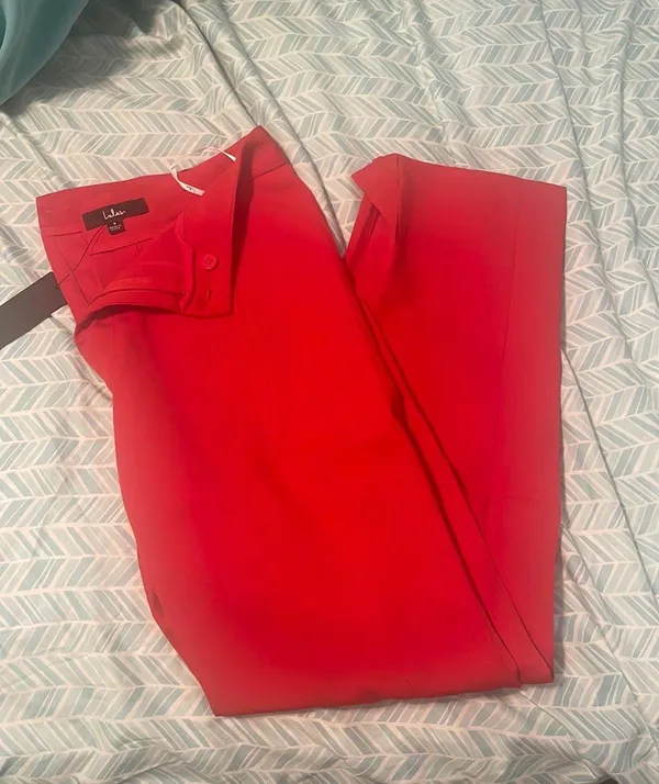 Lulus Red High Waist Pants - Image 2