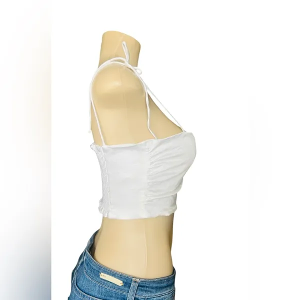 Zara Satin Effect cropped Top with Tie shoulders - Image 11