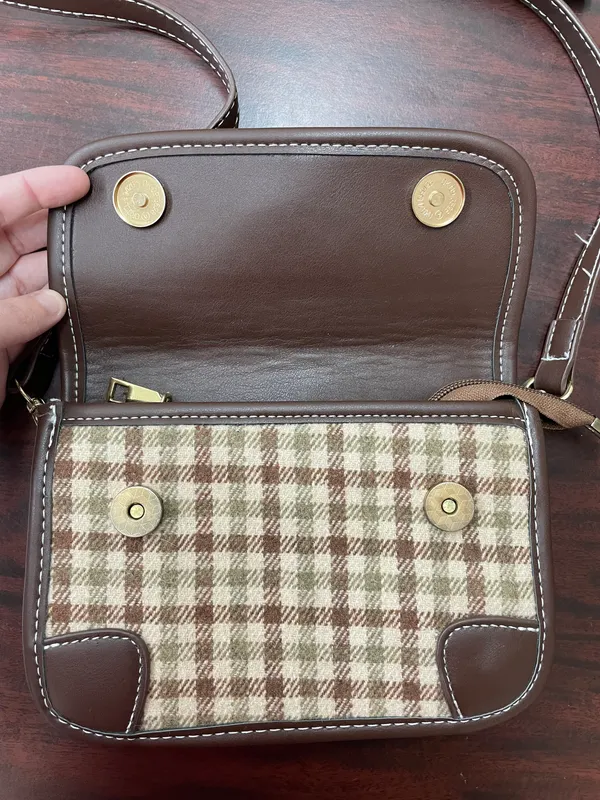 Cahres & Heka Fashion Gingham Patten Crossbody Purse - Image 6