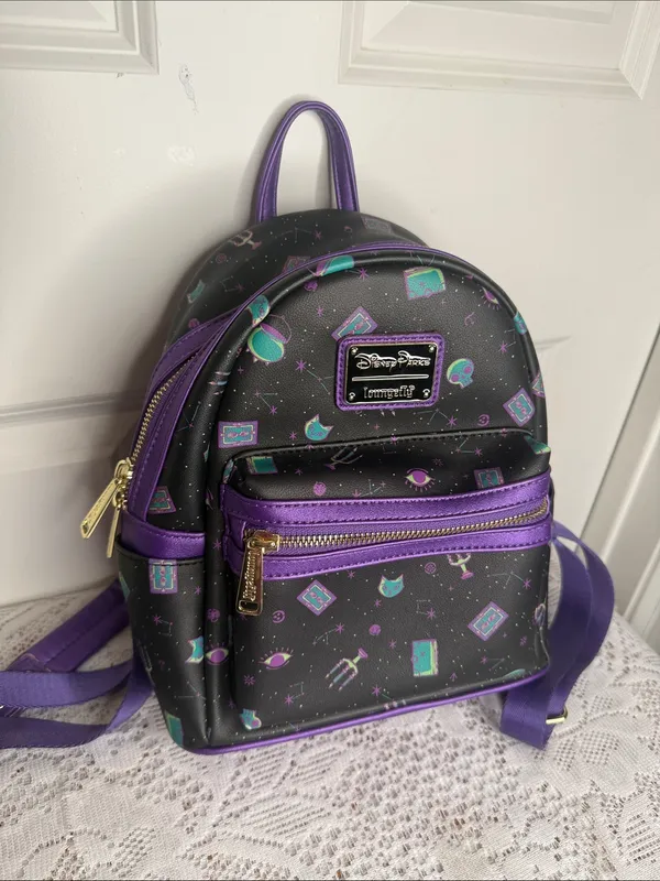 Hocus Picus Disney Parks Loungefly Black & Purple Mini Backpack - Image 3