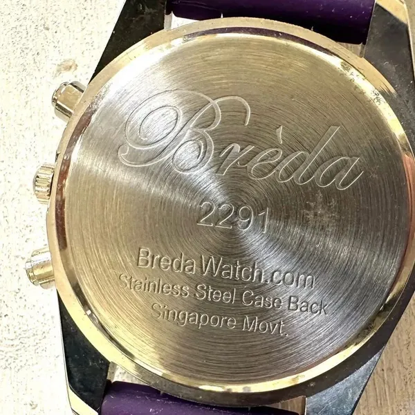 Bréda zebra rhinestone watch with purple band - Image 5