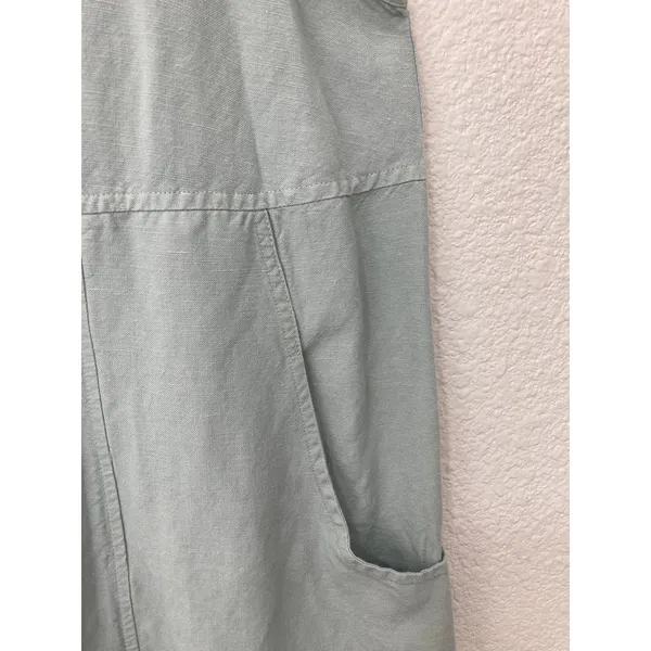 Vintage Homestead Prairie In Due Time Maternity Linen Blend Mint Blue Maxi Dress - Image 5