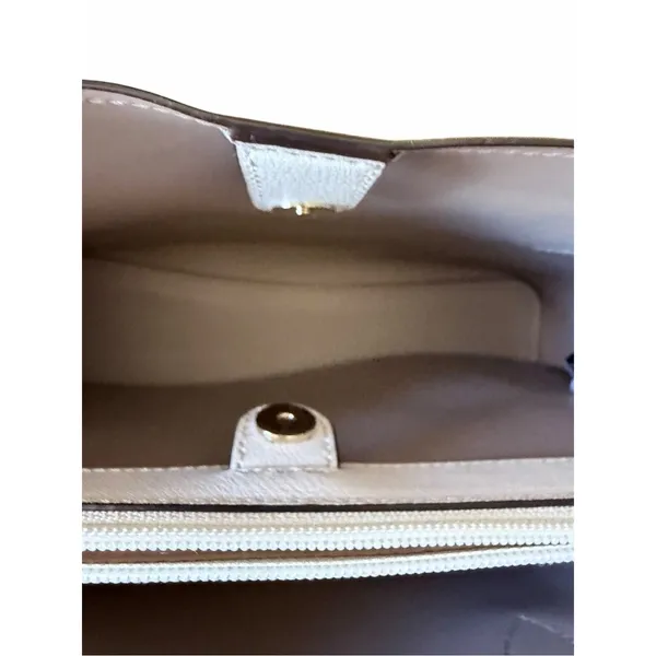 Kate Spade Harper Satchel Parchment Pebbled Leather Crossbody Tote Shoulder Bag - Image 10