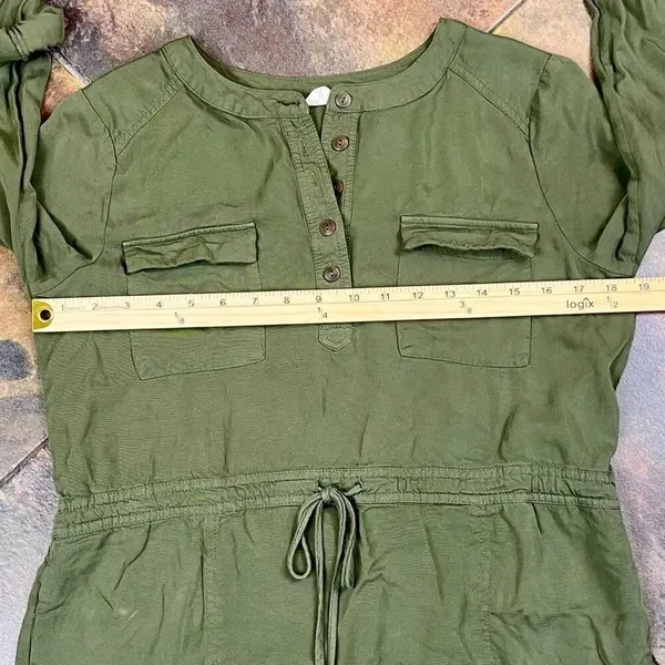 Altar’d State Olive Green Long Sleeve Drawstring Dress Medium - Image 5