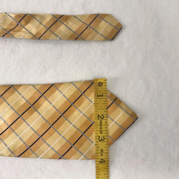 London Style City Of London Men's Tie Silk Geometric Gold Multicolor Designer Office Stripe - Image 7