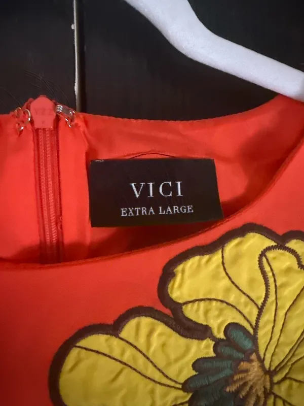 Vici Collection Mini Shift Dress Orange Floral - Image 6