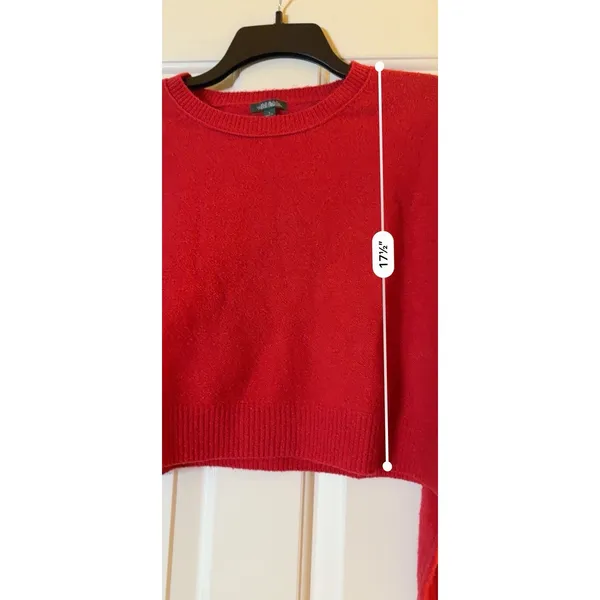 Wild Fable Cropped Lightweight Crewneck Pullover Sweater Red Women’s S New - Image 5