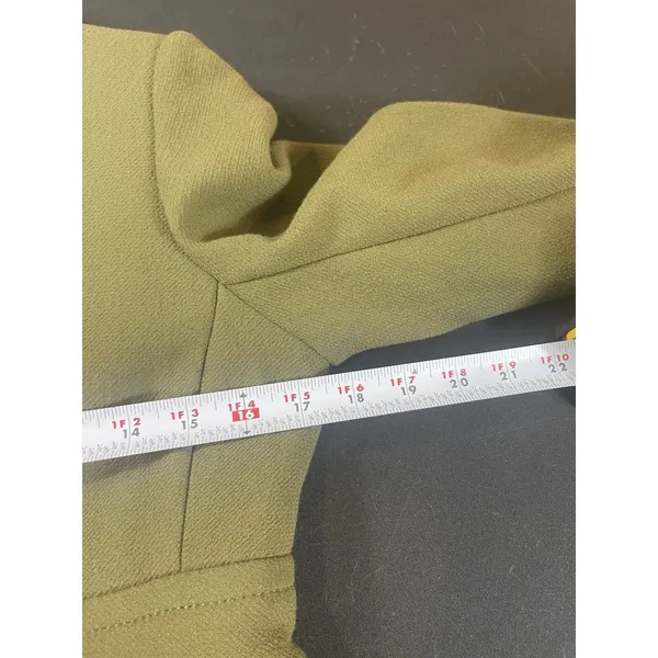 J.Crew Double Cloth Olive Green Wool Blend Coat Jacket Button Front M READ - Image 15