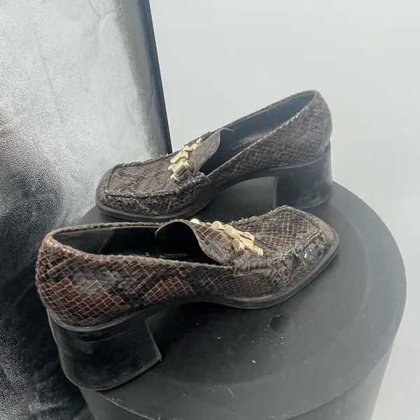 Zara‎ Brown snakeskin loafers size 6 - Image 6