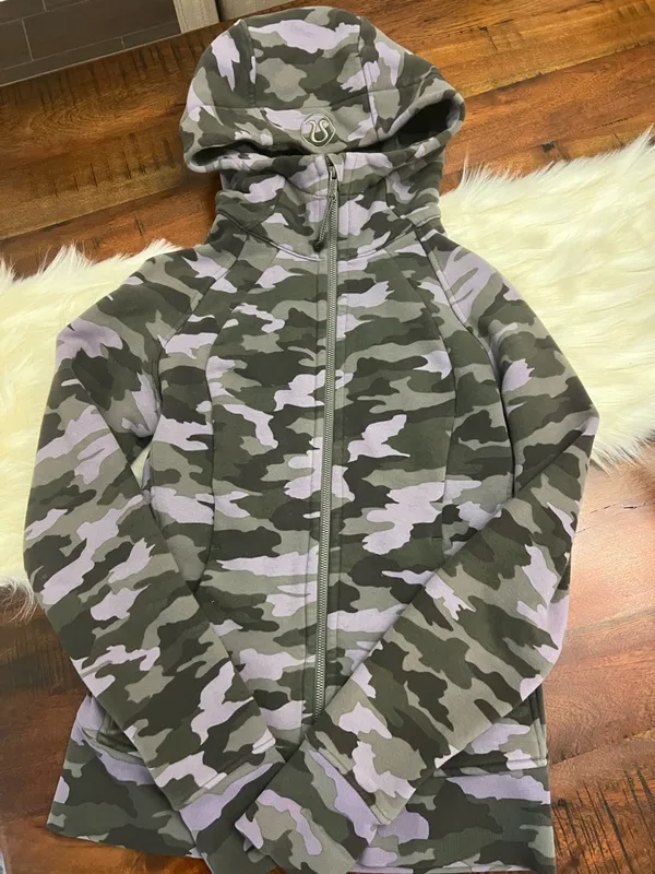 Lululemon Scuba Hoodie 6 Heritage 365 Camo Dusky Lavender Thumbhole Zip - Image 2