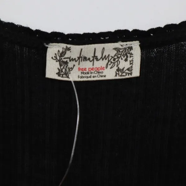 Intimately Free People Only You Tank Top Womens XS Black Round Neck Wide Strap - Image 3