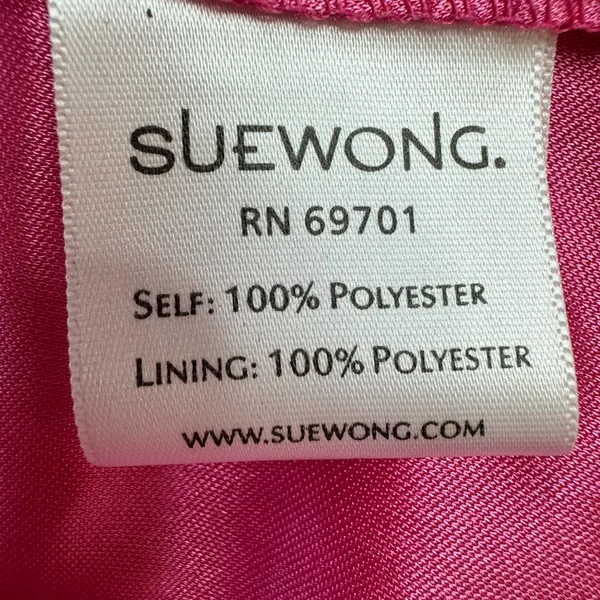Sue Wong Nocturne Hot Pink Beaded Chiffon Gown size 6 - Image 3