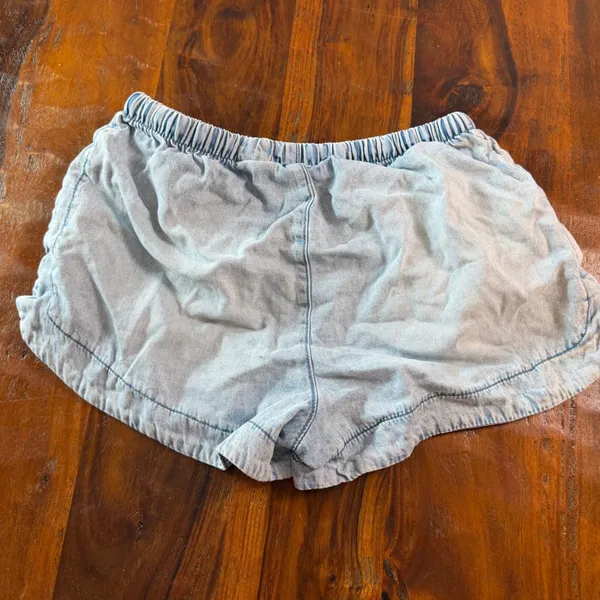 Aeropostale Womens XS Light Wash Tencel Cotton Dolphin Shorts Drawstring Blue - Image 2