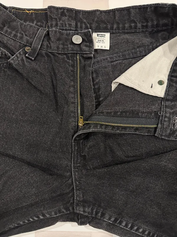 vintage levi’s 965 90s straight wide leg black cotton denim jean USA - Image 5