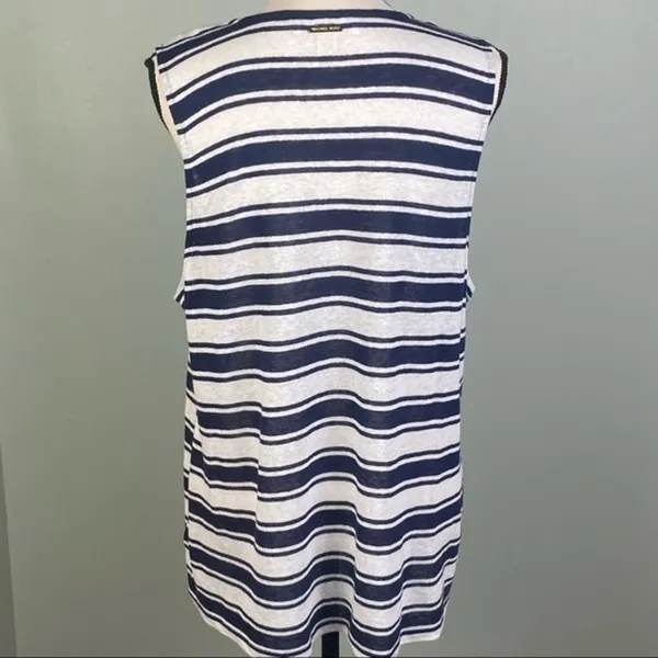 MICHAEL MICHAEL KORS navy and white tank top with rope detail. Size XL. EUC - Image 6