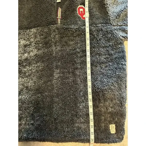 Pressbox by Royce Faux Fur Quarter Zip Pullover Size Small OU Sooners Oklahoma - Image 5