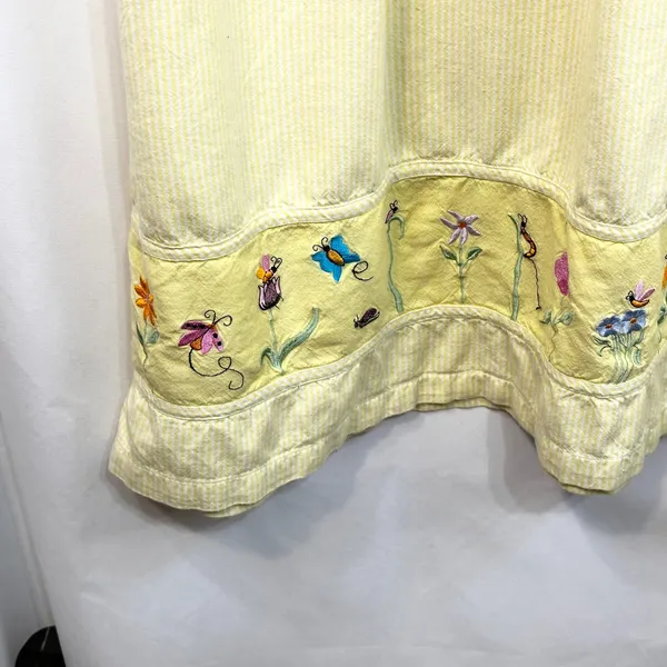 VTG Quacker Factory XL Nightgown‎ Yellow Embroidered Butterfly Cottagecore 411 - Image 7