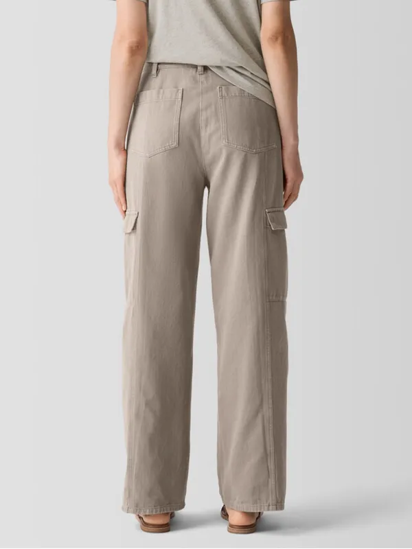 Eileen Fisher Garment-Dyed Utility Organic Cotton Cargo Pant Sz XS - Image 2