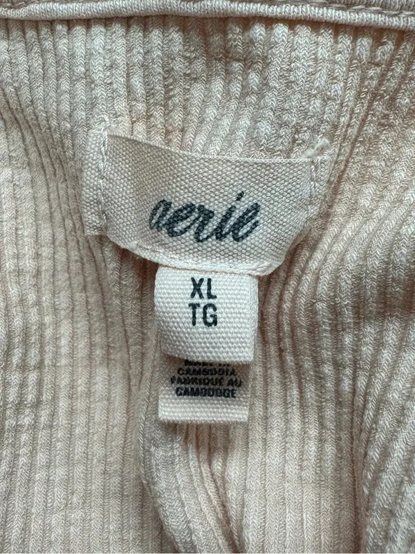 NEW Aerie Ribbed Open Back T-Shirt Peach Women’s XL - Image 4
