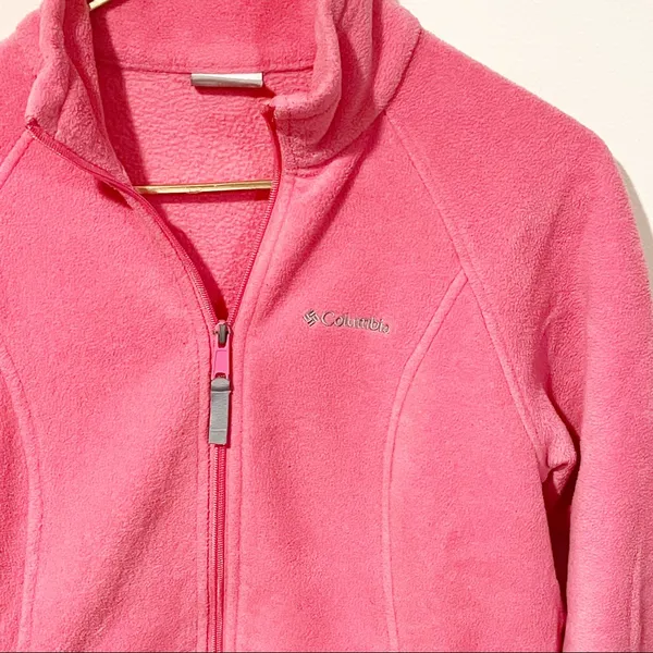 Columbia Womens Medium Pink‎ Full Zip Fleece Jacket Sweatshirt - Image 2