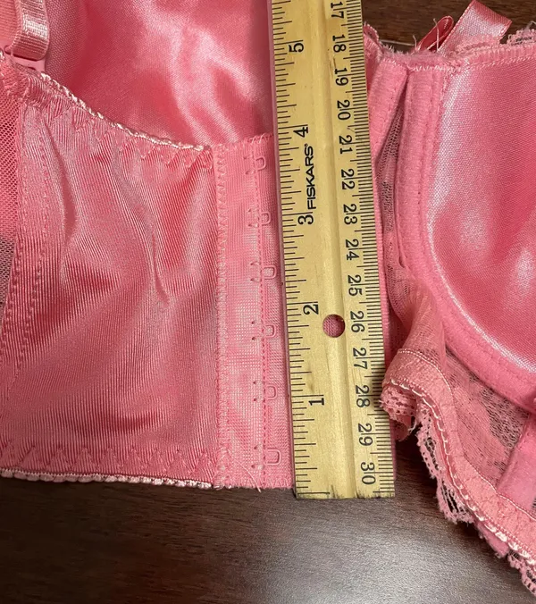 Black Fuchsia Peach Colored Lace Bra With 6 Rows Of Claps Size 34B - Image 14