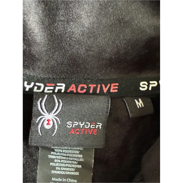 Spyder Active Full Zip Hooded Athletic Jacket Black Women's Size M - Image 4