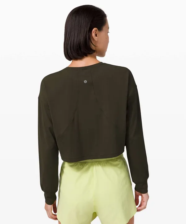Lululemon Muscle Love Long Sleeve Crop Top Women’s Green Size 10 - Image 2