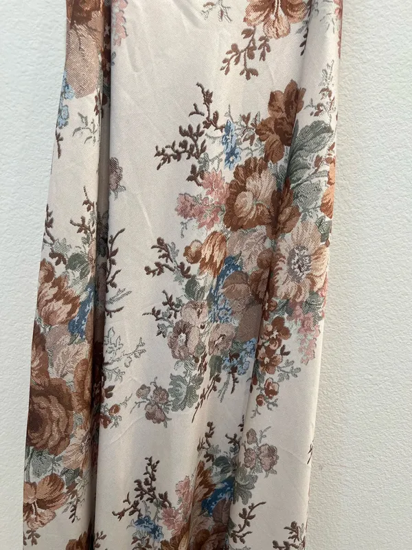 Slip Maxi Dress with Floral Print Italian Made Size L - Image 2