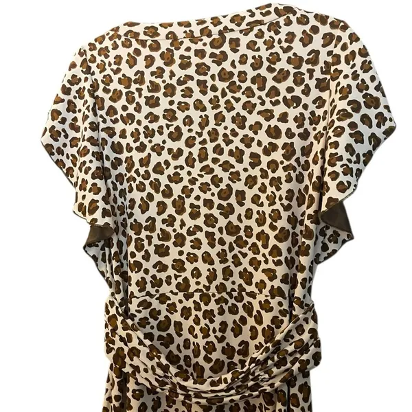 Tory Burch Women's Glady Animal Print Short Flutter Sleeve Dress - Image 9