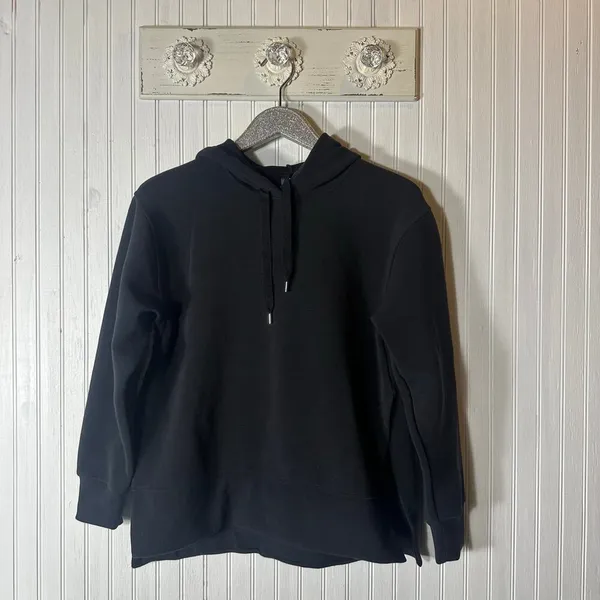 CALIA by Carrie Underwood Black Oversized Side Slit Hoodie - Image 3