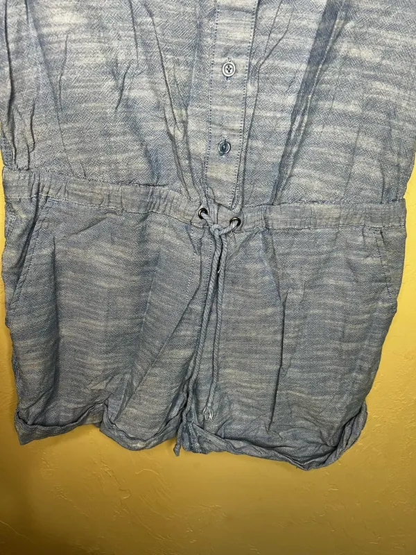 BDG Urban Outfitters Blue‎ Heathered Cotton Romper - Image 4