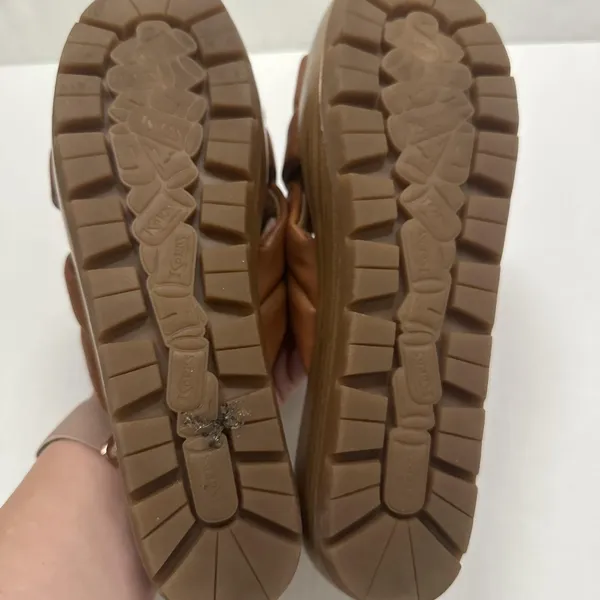 Korks Faithe Platform‎ Wedge Shoes Womens Size 8 Brown Leather Slide Sandals - Image 11