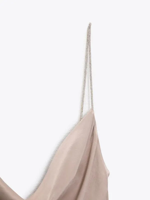 ZARA Rhinestone Strap Slip Dress Size Medium - Image 3