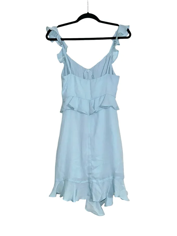 NWT Abercrombie & Fitch Light Blue Ruffle Chiffon Mini Dress SMALL - Image 2