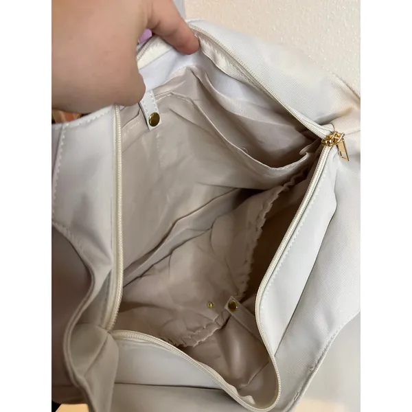 Sweeford NEW White Everyday Casual Water-Resistant Shoulder Purse Tote Bag - Image 4